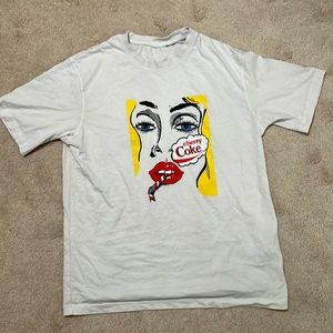 Mens Zara White Cherry Coke Vintage T-shirt